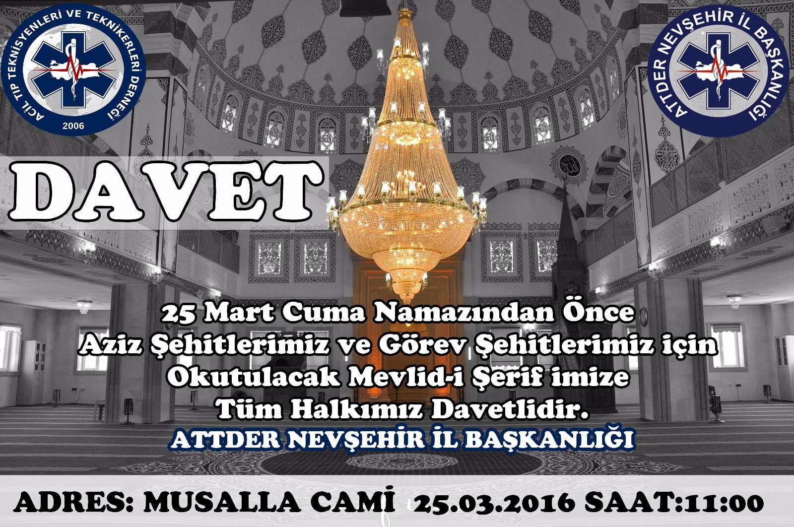 ATTDER Nevşehir Mevlüte Davet